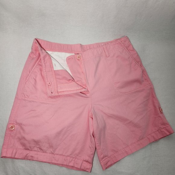 TALBOTS TALBOTS Gorpcore PINK Semi Elastic Waist Roll Leg Bermuda Short Size 16. - Picture 8 of 16